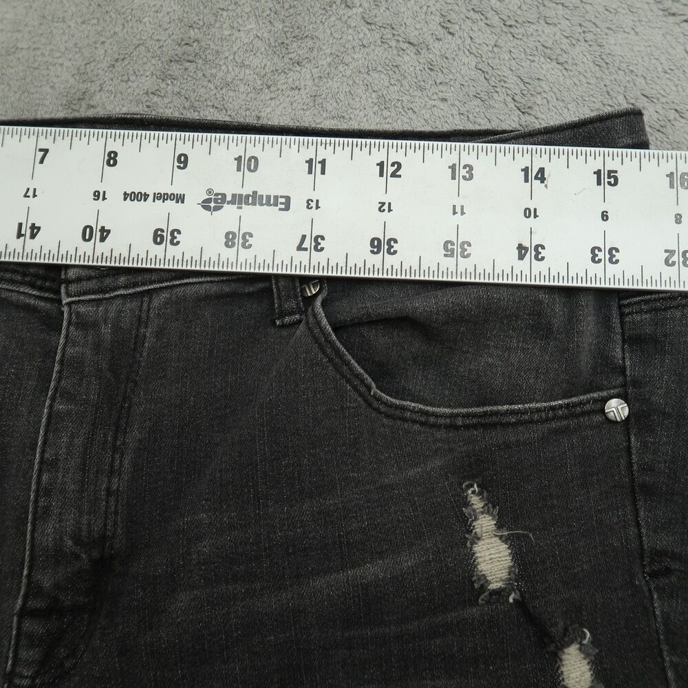 Tractr Jeans Women's Size 31 Gray Mid-Rise Flare Denim 34" Inseam Distressed - Picture 4 of 16